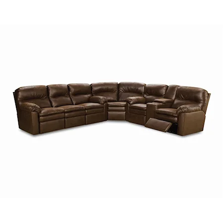 Quick Ship Reclining Sofa Sectional with Cupholders